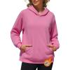 imageMAGCOMSEN Womens Fleece Hoodie Pullover Warm Long Sleeve Shirts Hooded Sweatshirt with Pockets Casual Loose FitPink