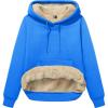 imageMAGCOMSEN Womens Hoodies Thick Fleece Lined Hooded Sweatshirt Warm Sherpa Lined Heavyweight Pullover with PocketAzure