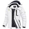 imageMAGCOMSEN Womens Ski Jacket Waterproof Insulated Snow Jacket Warm Windproof Winter Coats with Hood Fleece Lined JacketWhite