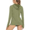 imageMAGCOMSEN Womens Sun Protection Hoodie Shirts UPF 50 Long Sleeve Top Quick Dry Lightweight for Hiking AthleticWheat Green