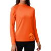 imageMAGCOMSEN Womens Thermal Shirts Mock Turtleneck Fleece Lined Long Sleeve Workout Tops Underwear Base Layer RunningOrange