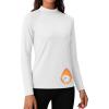 imageMAGCOMSEN Womens Thermal Shirts Mock Turtleneck Fleece Lined Long Sleeve Workout Tops Underwear Base Layer RunningWhite