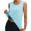 imageMAGCOMSEN Womens Workout Tank Top Athletic Muscle Sleeveless Crew Neck Shirt UPF 80 Moisture Wicking Gym RunningLight Lake Blue