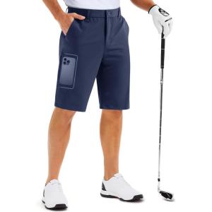 imageMAGCOMSEN Mens Golf Shorts with 6 Pockets 11 inch Inseam Quick Dry Stretch Casual Work Dress Hiking Shorts for MenNavy