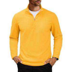 imageMAGCOMSEN Mens Quarter Zip Pullover Polar Fleece Sweatshirt Casual Long Sleeve Shirts for Men Winter Fall ThermalGinger