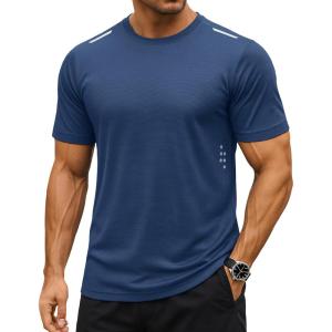 imageMAGCOMSEN Mens Rash Guard Short Sleeve UPF 50 Sun UV Quick Dry Shirts Workout Swim Running Athletic TShirtBluegrey