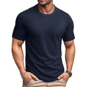 imageMAGCOMSEN Mens TShirts Short Sleeve UPF 80 Sun Protection Lightweight Moisture Wicking Casual Crew Neck Basic TeesNavy