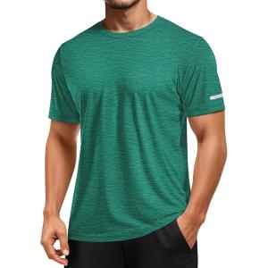 imageMAGCOMSEN Mens Workout Shirts Short Sleeve Tees Quick Dry Moisture Wicking Athletic Gym Running Crewneck TShirtJade Green