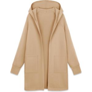 imageMAGCOMSEN Womens Cardigan Open Front Knit Hoodie Sweater Coatigan Jacket 2024 Casual Fall Trendy Coats with PocketsApricot Yellow