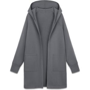 imageMAGCOMSEN Womens Cardigan Open Front Knit Hoodie Sweater Coatigan Jacket 2024 Casual Fall Trendy Coats with PocketsDark Gray