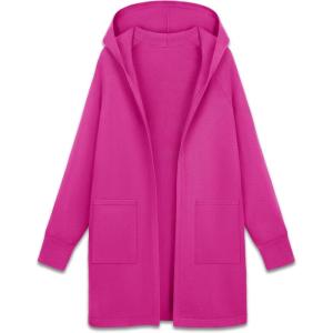 imageMAGCOMSEN Womens Cardigan Open Front Knit Hoodie Sweater Coatigan Jacket 2024 Casual Fall Trendy Coats with PocketsDark Rose