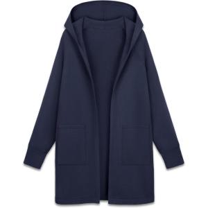 imageMAGCOMSEN Womens Cardigan Open Front Knit Hoodie Sweater Coatigan Jacket 2024 Casual Fall Trendy Coats with PocketsNavy