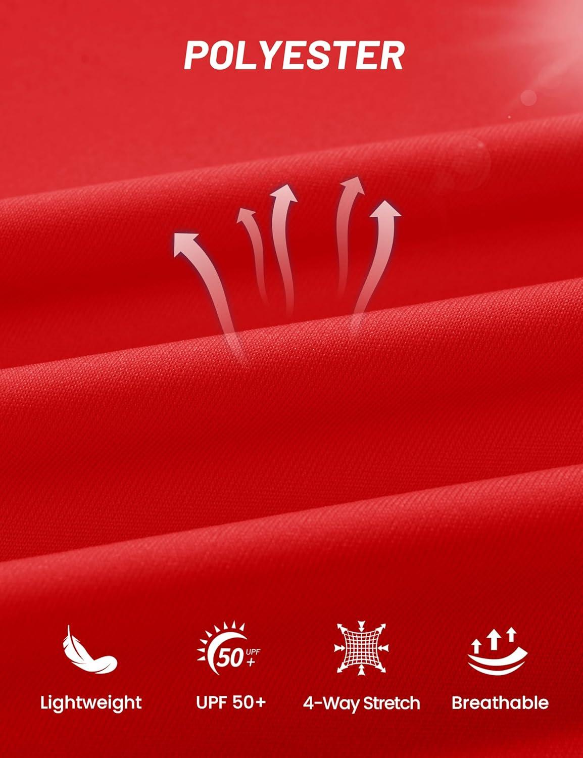 imageMAGCOMSEN 14 Zip Pullover Women Long Sleeve Quarter Zip UPF 50 Sun Shirts with Pocket Quick Dry Athletic Workout TopsRed