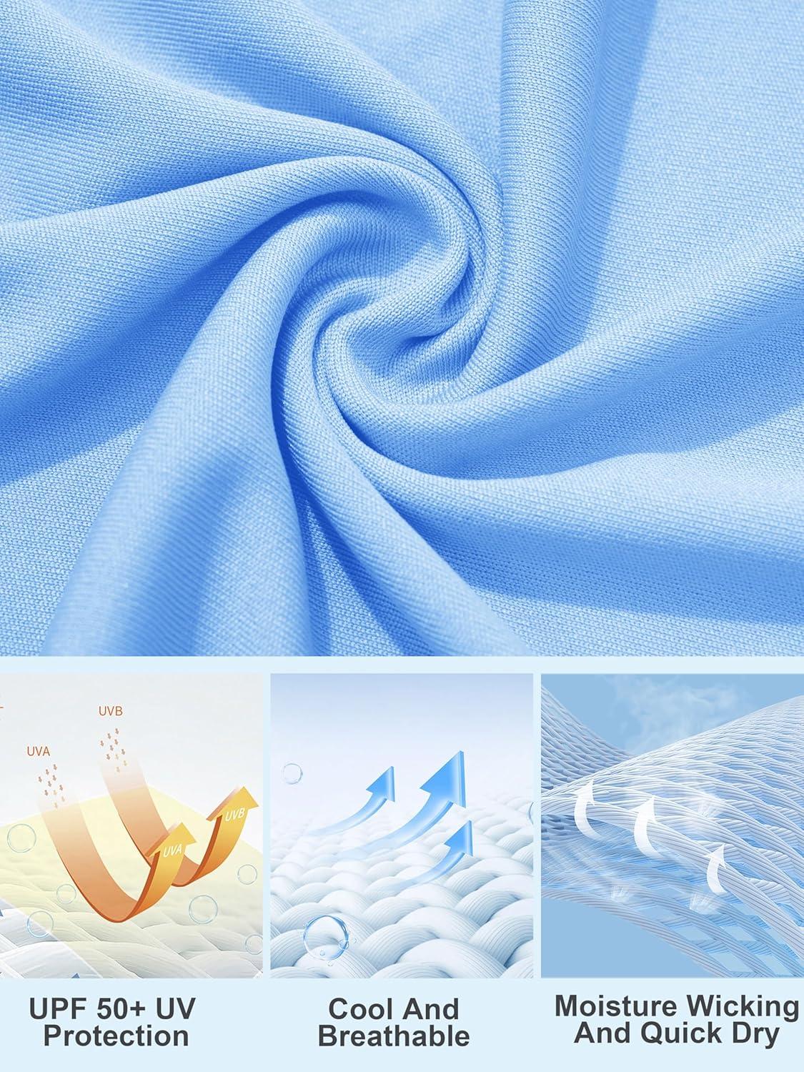 imageMAGCOMSEN Womens 2 Pack Long Sleeve Shirts UPF 50 Sun Protection Quick Dry Swim Shirt for Rash Guard Fishing Workout2 Packblack blue