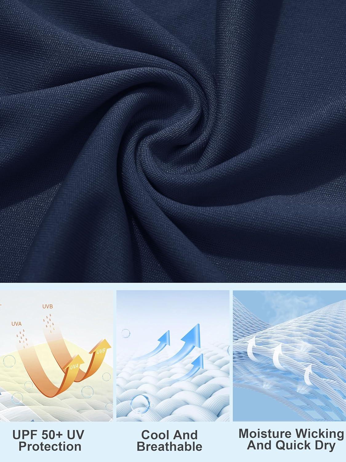 imageMAGCOMSEN Womens 2 Pack Long Sleeve Shirts UPF 50 Sun Protection Quick Dry Swim Shirt for Rash Guard Fishing Workout2 Packblack navy