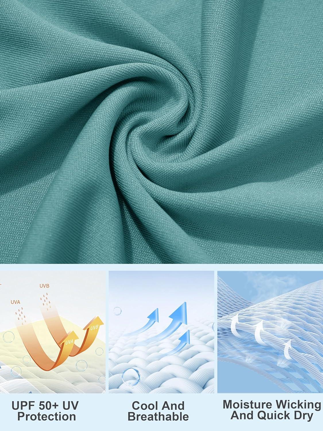 imageMAGCOMSEN Womens 2 Pack Long Sleeve Shirts UPF 50 Sun Protection Quick Dry Swim Shirt for Rash Guard Fishing Workout2 Packlight Grey greygreen