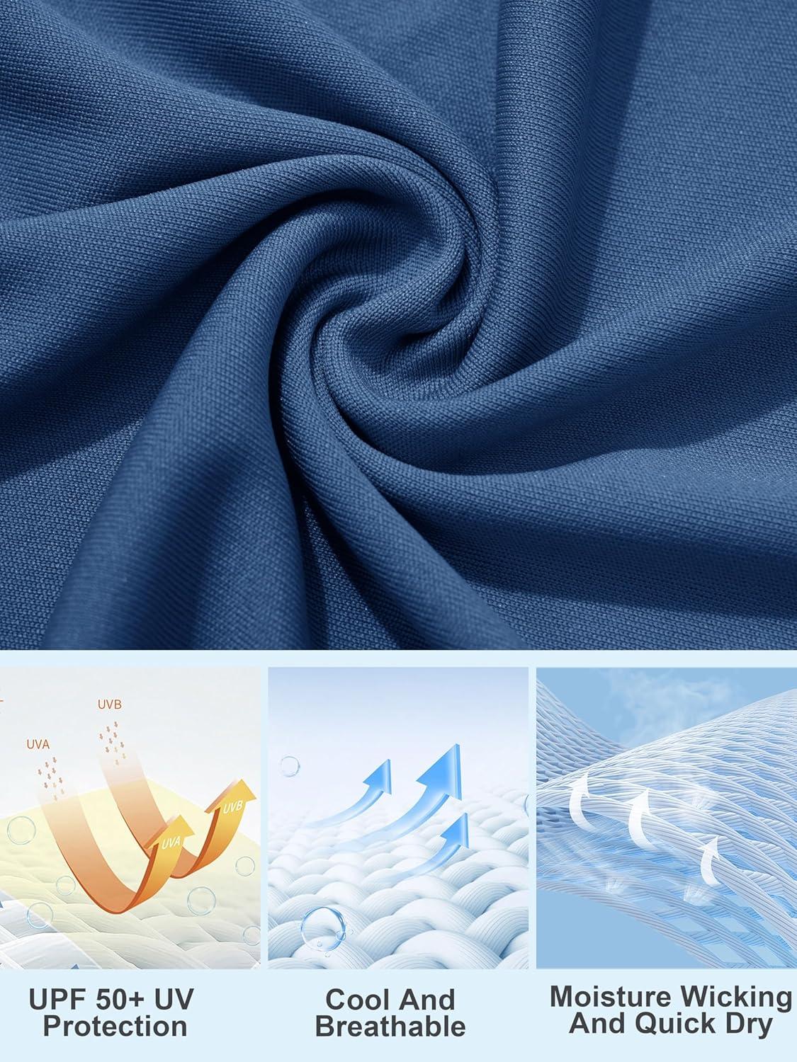 imageMAGCOMSEN Womens 2 Pack Long Sleeve Shirts UPF 50 Sun Protection Quick Dry Swim Shirt for Rash Guard Fishing Workout2 Packnavy bgrey