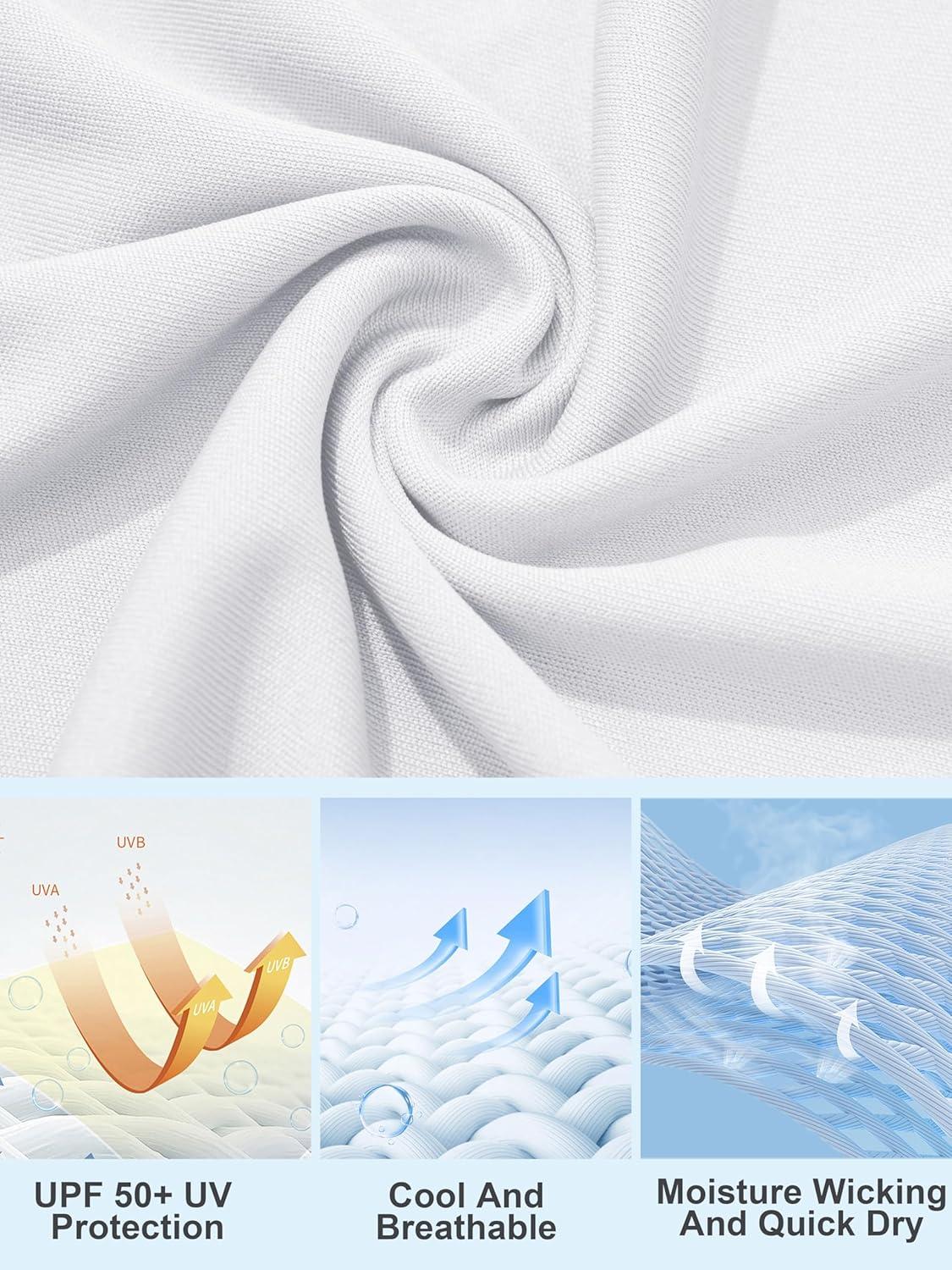 imageMAGCOMSEN Womens 2 Pack Long Sleeve Shirts UPF 50 Sun Protection Quick Dry Swim Shirt for Rash Guard Fishing Workout2 Packwhite white