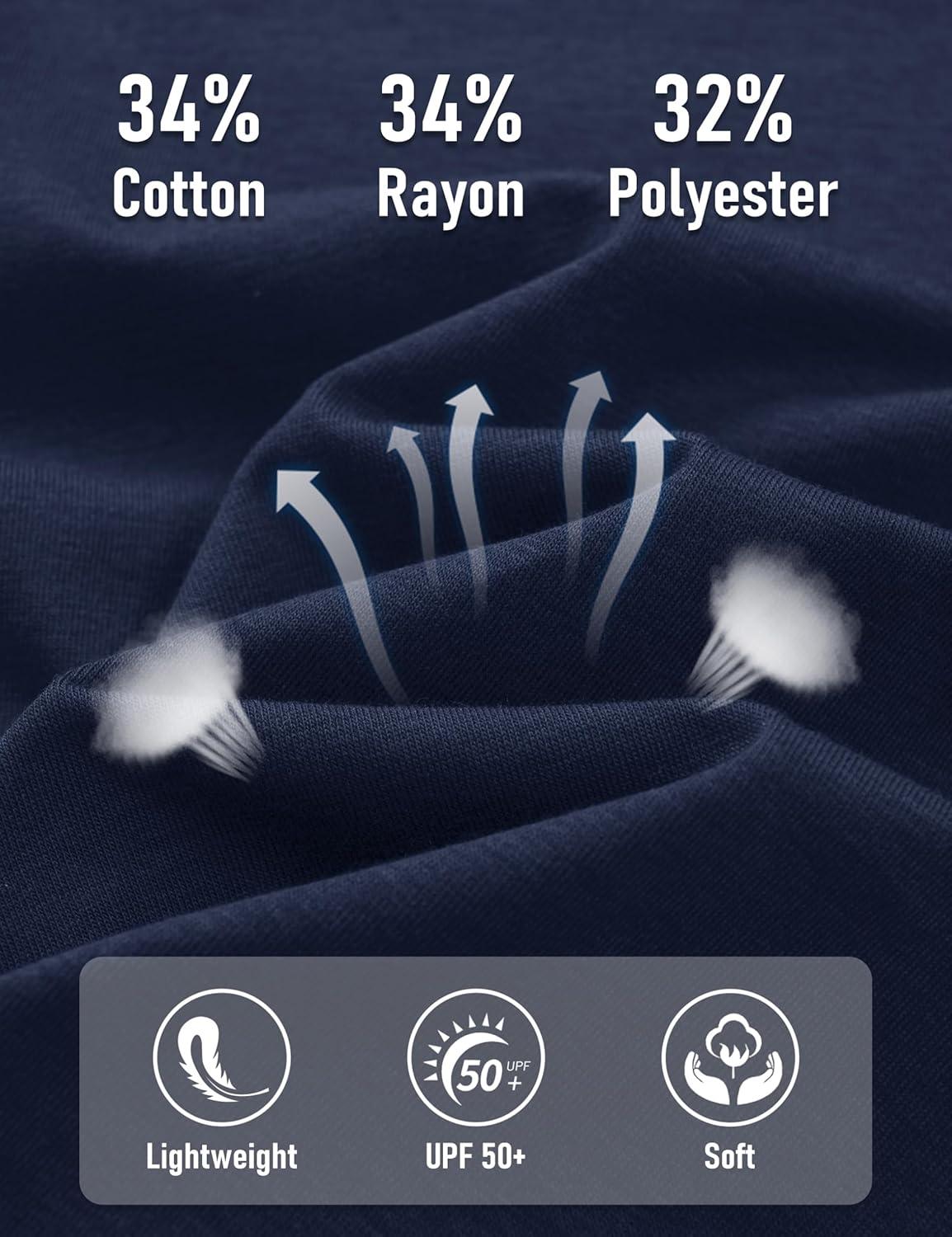 imageMAGCOMSEN Womens Long Sleeve Shirts Casual Crew Neck TShirt 2025 Basic Fall Tops Classicfit Tee Breathable Cotton TopNavyblue