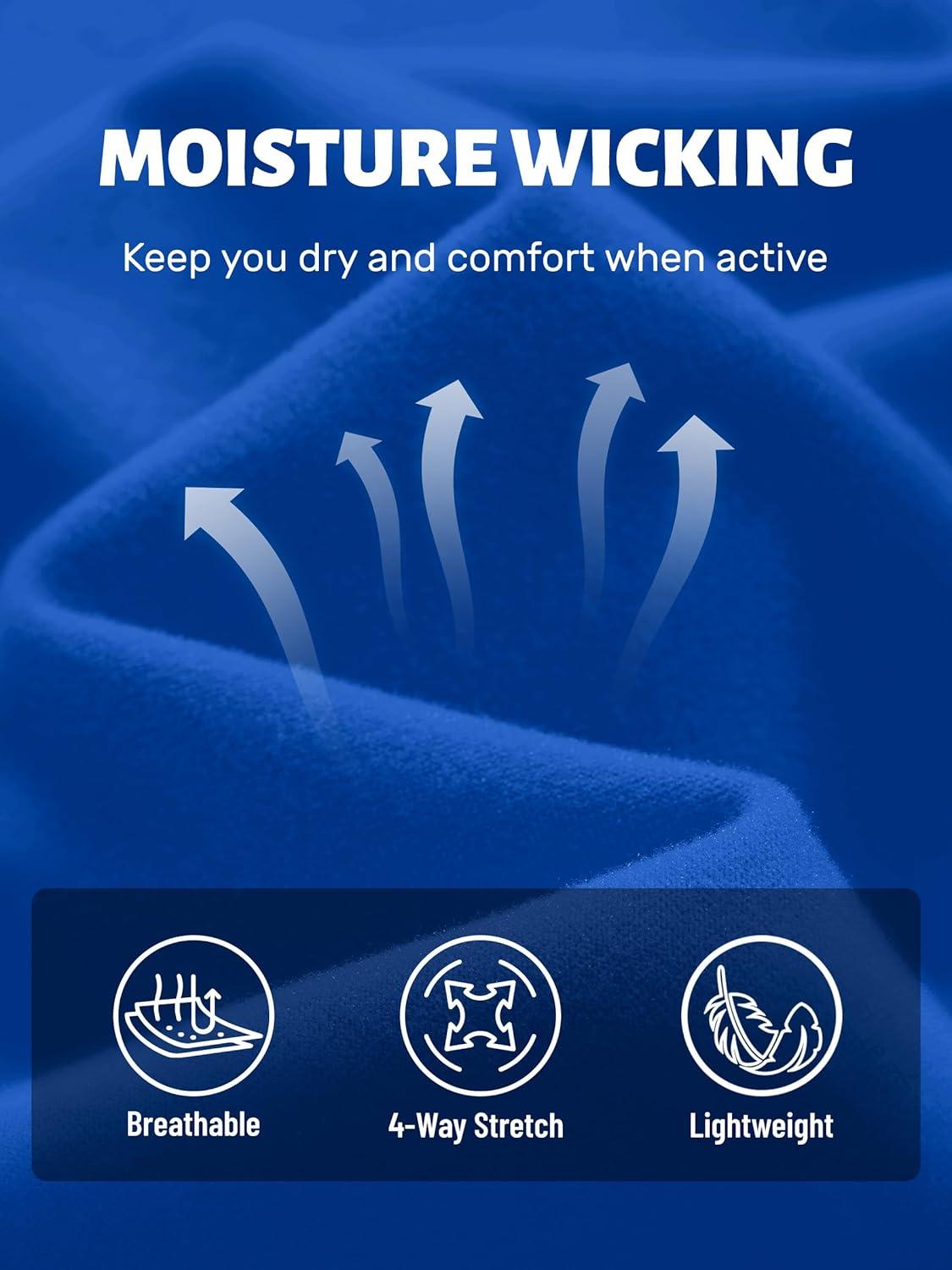 imageTACVASEN Womens Fleece Pullover Quarter Zip Sweatshirt Thermal Shirts Long Sleeve Athletic TopsColoured Blue