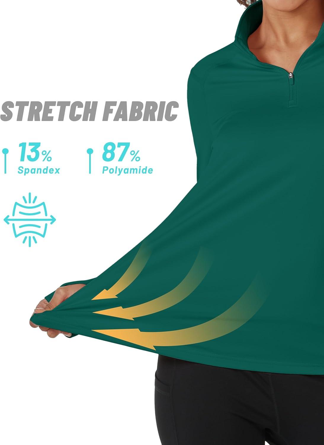 imageTACVASEN Womens Fleece Pullover Quarter Zip Sweatshirt Thermal Shirts Long Sleeve Athletic TopsE Green