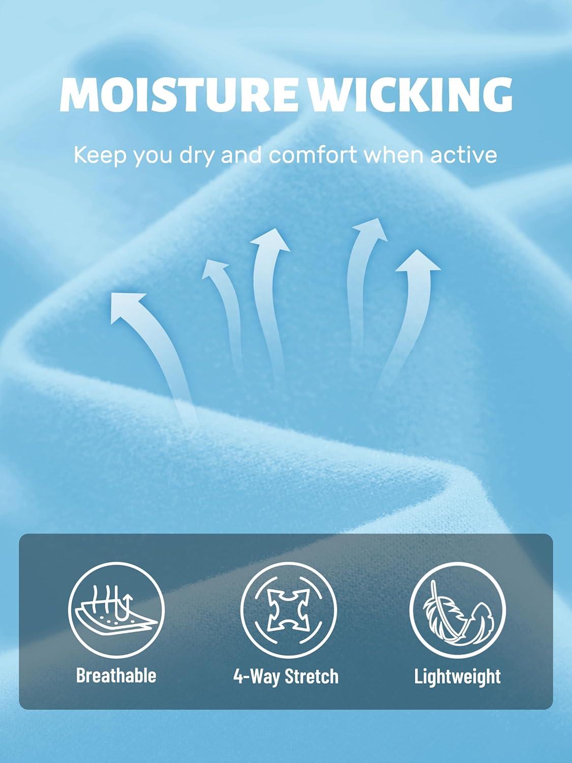 imageTACVASEN Womens Fleece Pullover Quarter Zip Sweatshirt Thermal Shirts Long Sleeve Athletic TopsLight Sky Blue