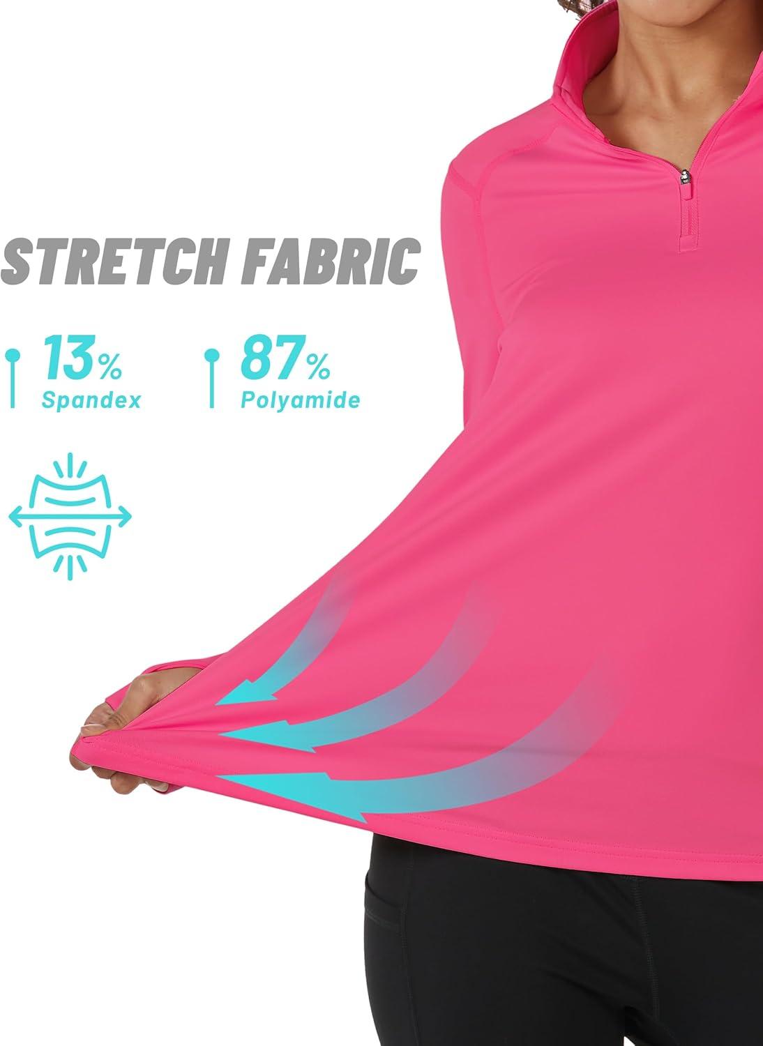 imageTACVASEN Womens Fleece Pullover Quarter Zip Sweatshirt Thermal Shirts Long Sleeve Athletic TopsRose Red