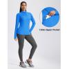 imageMAGCOMSEN 14 Zip Pullover Women Long Sleeve Quarter Zip UPF 50 Sun Shirts with Pocket Quick Dry Athletic Workout TopsAzure