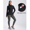 imageMAGCOMSEN 14 Zip Pullover Women Long Sleeve Quarter Zip UPF 50 Sun Shirts with Pocket Quick Dry Athletic Workout TopsBlack