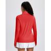 imageMAGCOMSEN 14 Zip Pullover Women Long Sleeve Quarter Zip UPF 50 Sun Shirts with Pocket Quick Dry Athletic Workout TopsRed