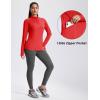 imageMAGCOMSEN 14 Zip Pullover Women Long Sleeve Quarter Zip UPF 50 Sun Shirts with Pocket Quick Dry Athletic Workout TopsRed