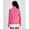 imageMAGCOMSEN 14 Zip Pullover Women Long Sleeve Quarter Zip UPF 50 Sun Shirts with Pocket Quick Dry Athletic Workout TopsRose Red