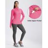imageMAGCOMSEN 14 Zip Pullover Women Long Sleeve Quarter Zip UPF 50 Sun Shirts with Pocket Quick Dry Athletic Workout TopsRose Red