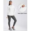 imageMAGCOMSEN 14 Zip Pullover Women Long Sleeve Quarter Zip UPF 50 Sun Shirts with Pocket Quick Dry Athletic Workout TopsWhite