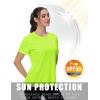 imageMAGCOMSEN 2 Pack Womens Short Sleeve TShirts UPF 50 Workout Running Quick Dry Athletic Rash Guard Swim TopBlackFluorescent Green