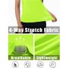 imageMAGCOMSEN 2 Pack Womens Short Sleeve TShirts UPF 50 Workout Running Quick Dry Athletic Rash Guard Swim TopBlackFluorescent Green