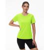 imageMAGCOMSEN 2 Pack Womens Short Sleeve TShirts UPF 50 Workout Running Quick Dry Athletic Rash Guard Swim TopBlackFluorescent Green