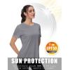 imageMAGCOMSEN 2 Pack Womens Short Sleeve TShirts UPF 50 Workout Running Quick Dry Athletic Rash Guard Swim TopBlackLight Grey