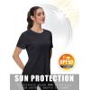 imageMAGCOMSEN 2 Pack Womens Short Sleeve TShirts UPF 50 Workout Running Quick Dry Athletic Rash Guard Swim TopBlackNavy