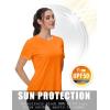imageMAGCOMSEN 2 Pack Womens Short Sleeve TShirts UPF 50 Workout Running Quick Dry Athletic Rash Guard Swim TopFluorescent OrangeFluorescent Green