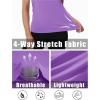 imageMAGCOMSEN 2 Pack Womens Short Sleeve TShirts UPF 50 Workout Running Quick Dry Athletic Rash Guard Swim TopWhitePurple