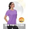 imageMAGCOMSEN 2 Pack Womens Short Sleeve TShirts UPF 50 Workout Running Quick Dry Athletic Rash Guard Swim TopWhitePurple