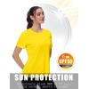 imageMAGCOMSEN 2 Pack Womens Short Sleeve TShirts UPF 50 Workout Running Quick Dry Athletic Rash Guard Swim TopWhiteYellow