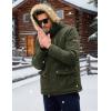 imageMAGCOMSEN Mens Winter Jacket Fleece Lined Water Repellent Windproof Warm Parka Winter Coat with HoodArmy Green
