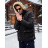 imageMAGCOMSEN Mens Winter Jacket Fleece Lined Water Repellent Windproof Warm Parka Winter Coat with HoodBlack
