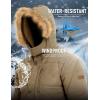 imageMAGCOMSEN Mens Winter Jacket Fleece Lined Water Repellent Windproof Warm Parka Winter Coat with HoodKhaki