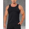 imageMAGCOMSEN Mens Workout Tank Tops Undershirt Cotton Muscle Athletic Sleeveless Shirts for Gym01black