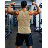 imageMAGCOMSEN Mens Workout Tank Tops Undershirt Cotton Muscle Athletic Sleeveless Shirts for Gym04khaki