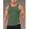 imageMAGCOMSEN Mens Workout Tank Tops Undershirt Cotton Muscle Athletic Sleeveless Shirts for Gym05army Green