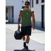imageMAGCOMSEN Mens Workout Tank Tops Undershirt Cotton Muscle Athletic Sleeveless Shirts for Gym05army Green